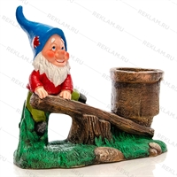 Уличное кашпо Гном на качелях - фото 32516 Уличное кашпо Гном на качелях - фото 32516