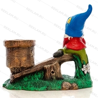 Уличное кашпо Гном на качелях - фото 32518 Уличное кашпо Гном на качелях - фото 32518