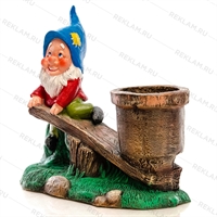 Уличное кашпо Гном на качелях - фото 32520 Уличное кашпо Гном на качелях - фото 32520