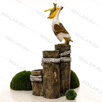 декоративный фонтан пеликан