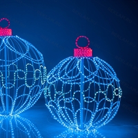 Светодиодный шар голубой, D 80 см - фото 34599