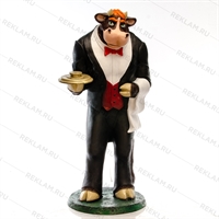 Фигура Бык официант, стеклопластик