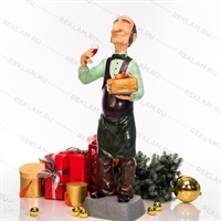 Рекламная  фигура Официант-сомелье из стеклопластика для ресторана