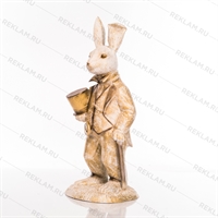 Рекламная объёмная фигура Заяц во фраке, белое золото
