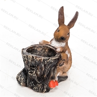 Кашпо зайчиха с зайчонком