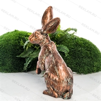Фигура объёмная для детского парка Заяц US09087, стеклопластик, бронзовый,  69 см. - фото 37603