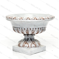 Вазон уличный малый для цветов,  стеклопластик, 50 см, под мрамор - фото 37858