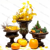 Высокий вазон, цвет: под бронзу