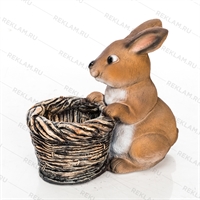 Кашпо Кролик с корзиной, высота 34 см Кашпо Кролик с корзиной, высота 34 см