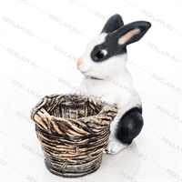 Кашпо Кролик, цвет: белый с чёрным