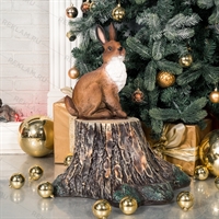 Фигура Заяц на пне, цвет: коричневый