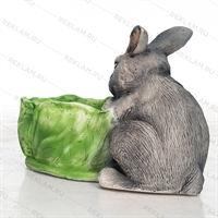 Кашпо Заяц с капустой, цв.серый