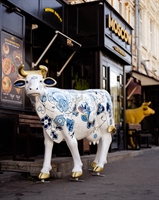 Рекламная фигура Корова, покраска под гжель - фото 39695