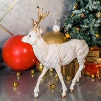 косуля новогодняя цв.белый с золотом