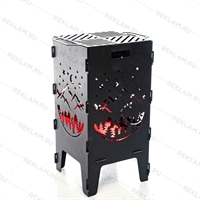 уличный очаг с лазерной резкой по металлу