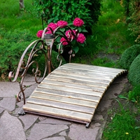 благоустройство территории декоративный мостик с фонарём