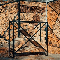 дровница с логотипом компании