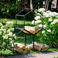 металлическая дровница с логотипом компании