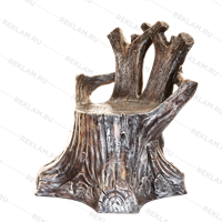 кресло  из стеклопластика под пенёк