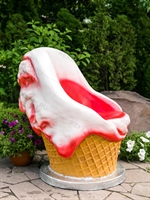 кресло мороженое цв.розовый