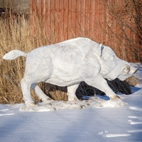 Объемная фигура Кабан в цвете белый с золотом