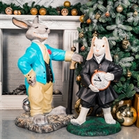 Рекламная объёмная фигура Заяц стиляга, стеклопластик, 103см, цветной - фото 41721