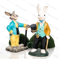 Рекламная объёмная фигура Заяц стиляга, стеклопластик, 103см, цветной - фото 41725