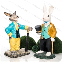 Рекламная объёмная фигура Заяц стиляга, стеклопластик, 103см, цветной - фото 41727