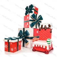 Фигура Новогодний подарок средний, стеклопластик, 83 см - фото 42586