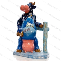 Фигура Бурёнка, стеклопластик, 130 x 55 см. - фото 43463