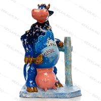 Фигура Бурёнка, стеклопластик, 130 x 55 см. - фото 43464