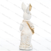 фигура зайки в покраске белый с золотом