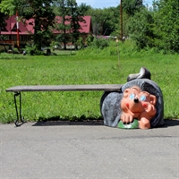Скамейка Еж из дерева и полистоуна