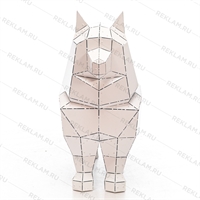 металлическая фигура собака цв.белый