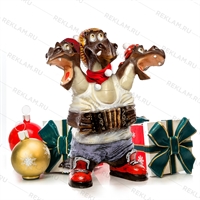 Фигура рекламная Змей Горыныч с гармонью, стеклопластик, 124 см. - фото 46914