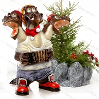 Фигура рекламная Змей Горыныч с гармонью, стеклопластик, 124 см. - фото 46915