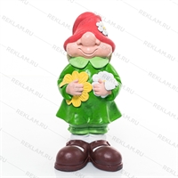 гном девочка с цветами