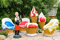 Рекламная  фигура Официант-сомелье в красном, стеклопластик, 130см - фото 47621