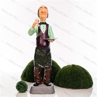 Рекламная  фигура Официант-сомелье в красном, стеклопластик, 130см - фото 47627