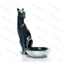 Подставка для украшений Кошка U09360-BS полистоун цв.черный с серебром - фото 48107