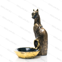 подставка кошка цв.черный с золотом