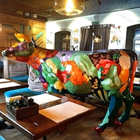 Рекламная фигура корова "Осень", фибергласс - фото 48293 Рекламная фигура корова "Осень", фибергласс - фото 48293