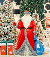 Фигура Дед Мороз с посохом U09379 стеклопластик h=194 см - фото 48910