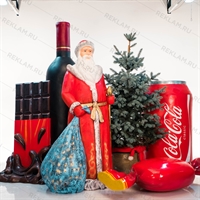 Фигура Дед Мороз, стеклопластик, 168 см. - фото 48932