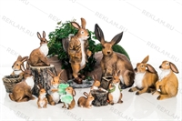 Рекламная объёмная фигура Заяц лежит, цвет белый с золотом, стеклопластик - фото 49035