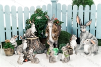 Рекламная объёмная фигура Заяц лежит, цвет белый с золотом, стеклопластик - фото 49037