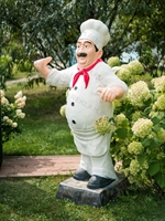 Ростовая фигура Повар с хинкали, стеклопластик - фото 49097