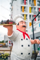 Ростовая фигура Повар с рыбой U07962-R стеклопластик высота 175 см - фото 49103