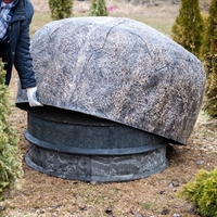 Крышка септика Валун Моераки, стеклопластик, d 125 см. - фото 49123