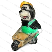 Садовая фигура Крот с тачкой - фото 49689